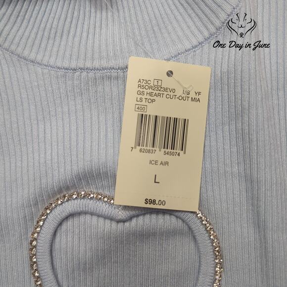 Guess Long Sleeve Ribbed Top Size L - Picture 2 of 5